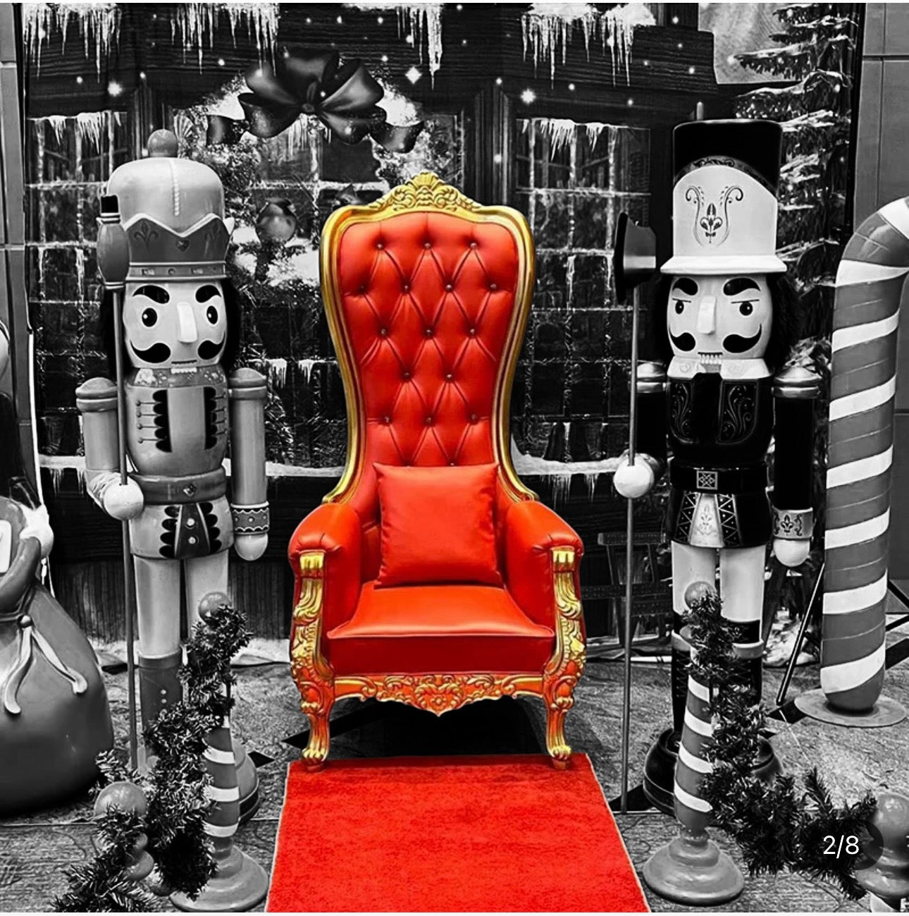 Red throne chair rental 2025