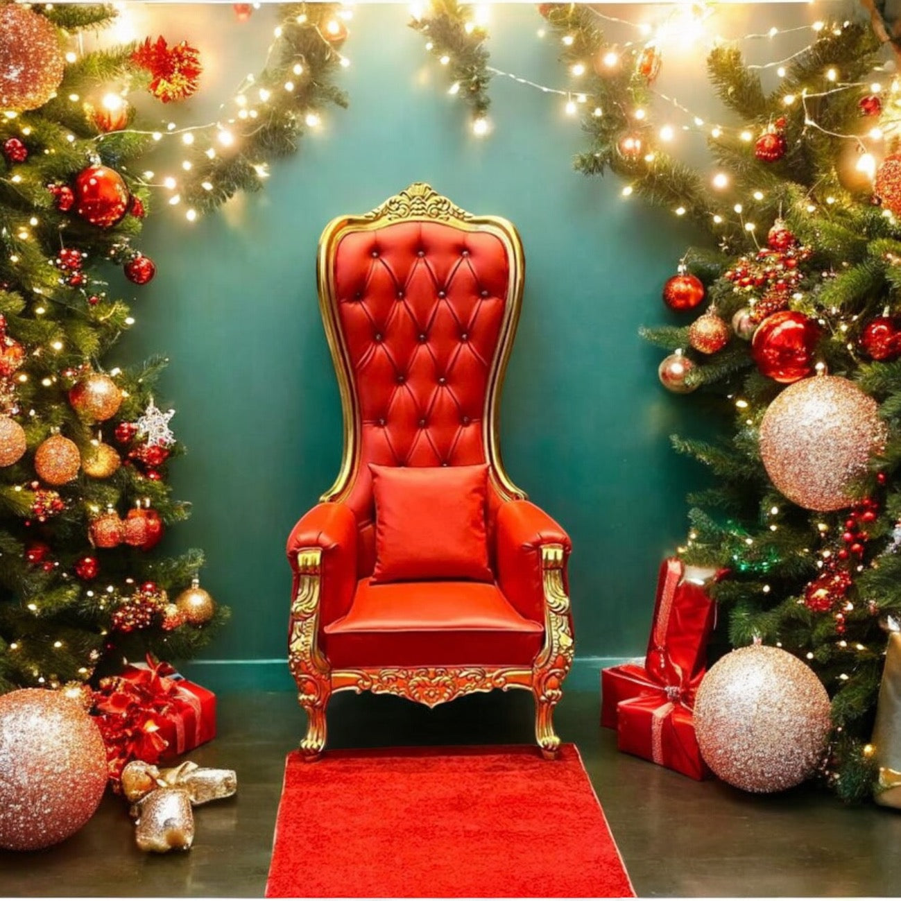 RED THRONE CHAIR SANTA THRONE CHAIR RENTAL IN TORONTO AND THE GTA Castle Mania